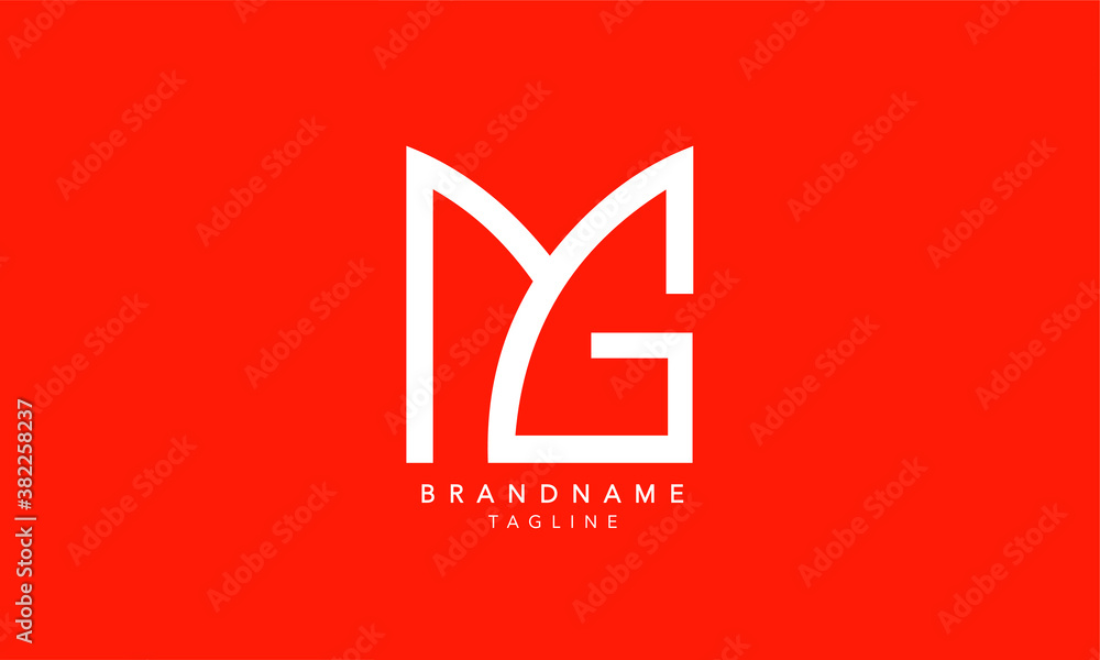 Alphabet letters Initials Monogram logo MG, GM, M and G - obrazy, fototapety, plakaty 