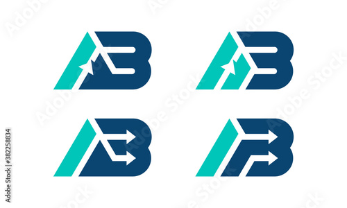 Initial AB logo design vector