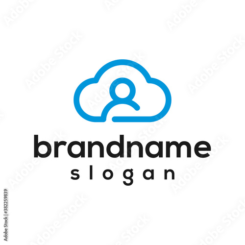 Cloud personal logo design vector