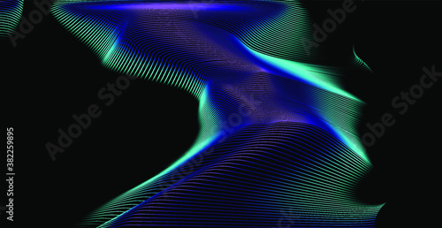 Abstract technology background with warped and distorted polygonal grid.