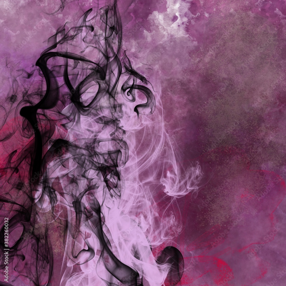 Fototapeta premium Smoke curves and misty fog filled air , unique background textural reaslism effect for abstract design background