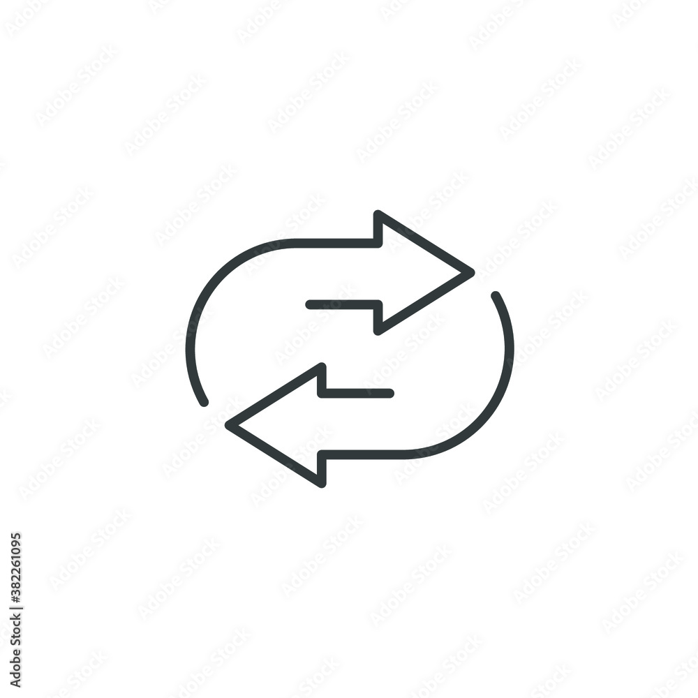 double reverse arrow, replace icon, exchange linear sign on white background - editable vector illustration eps10 double reverse arrow, replace icon, exchange linear sign on white background - editable vector illustration eps10