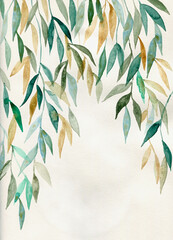 Stylish leaves watercolor art