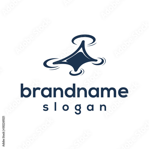 Modern drone technology logo design vector