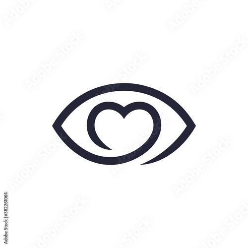 Eye love logo design vector