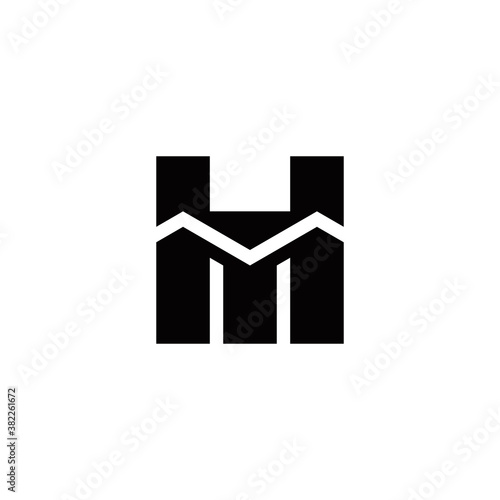 m h mh hm initial building logo design vector symbol graphic idea creative