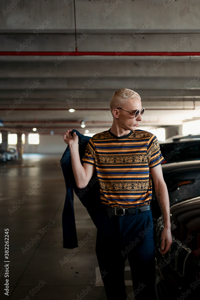 Stylish blond man outdoor in the City Stylish blond man outdoor in the City