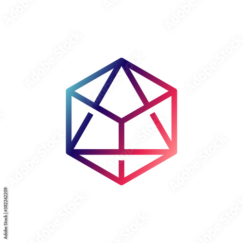 Hexagon geometry logo design vector