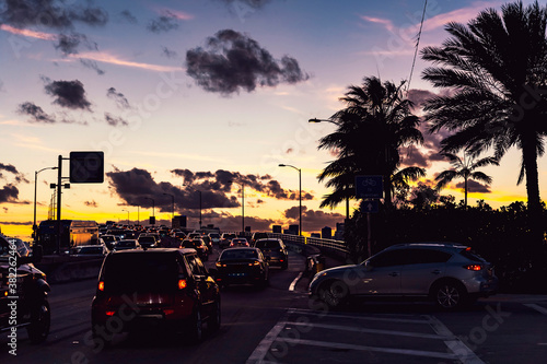 Wallpaper Mural Traffic in Miami, Florida, USA. Torontodigital.ca