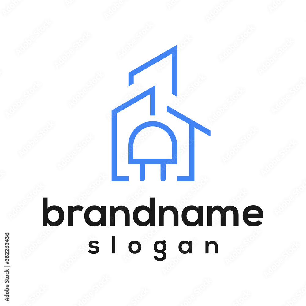 Modern home electric logo design vector Modern home electric logo design vector