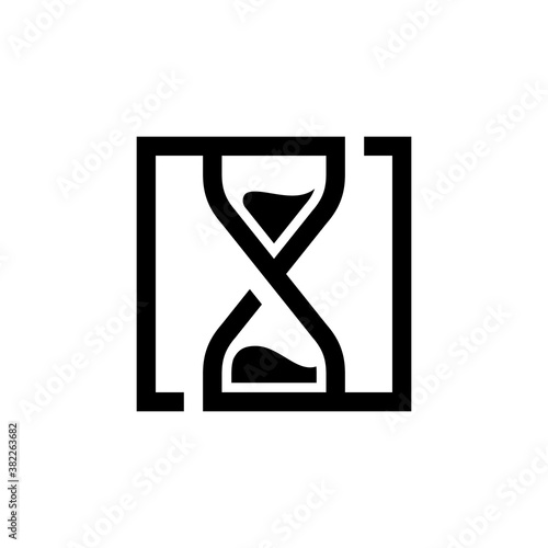 Simple hourglass logo design vector