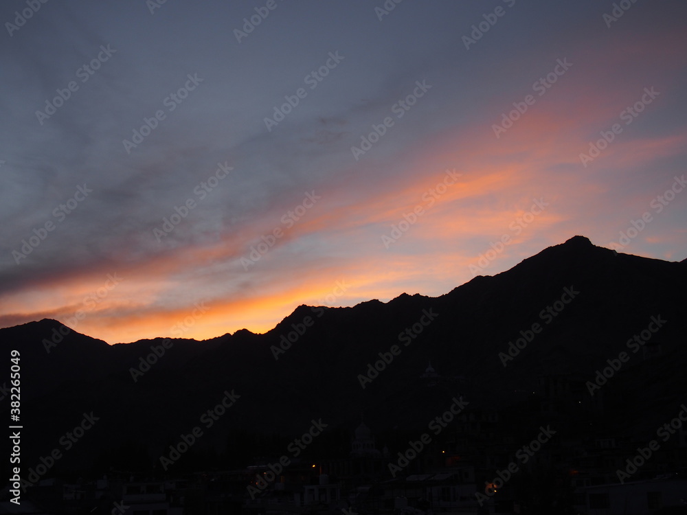 Beautiful sunsets, Leh, Ladakh, Jammu and Kashmir, India