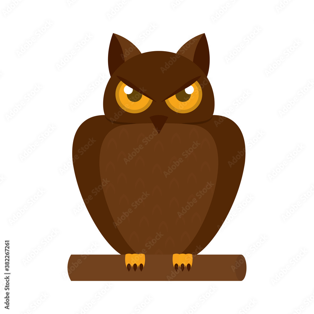 Naklejka premium Isolated owl night halloween october scary icon- Vector