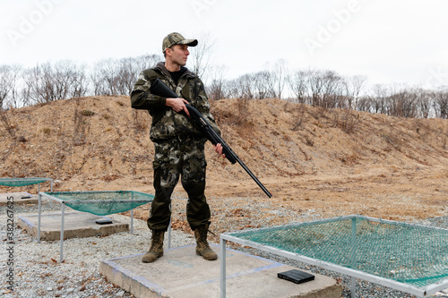 Confident shooter on firing ground