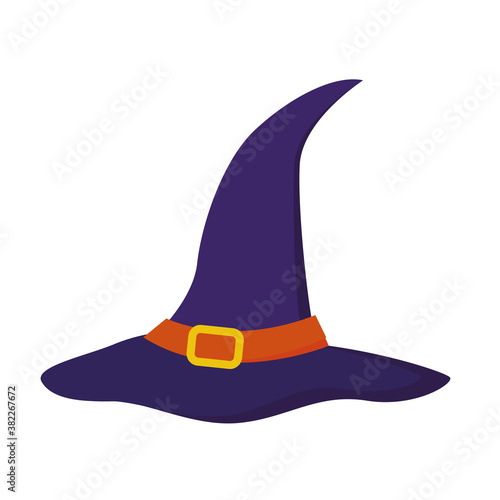 Isolated hat witcher halloween october scary icon- Vector
