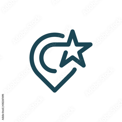 Pin map star logo design vector