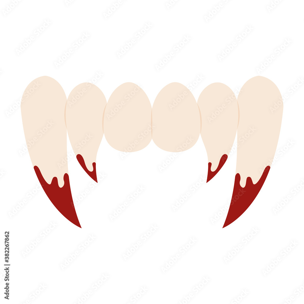 Isolated teeth blood halloween october scary icon- Vector