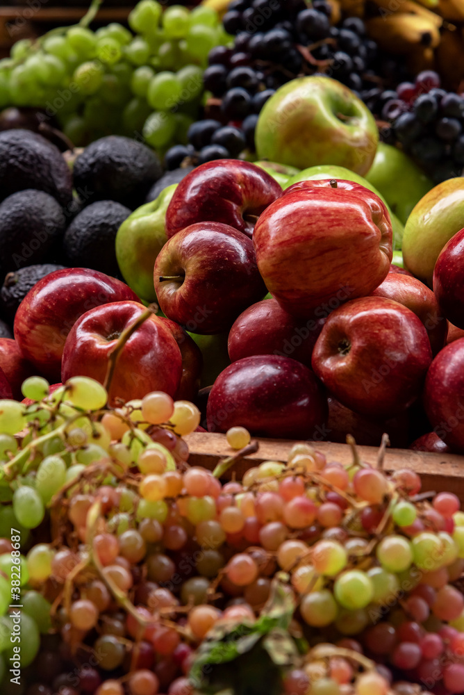 Fruit piled on a store