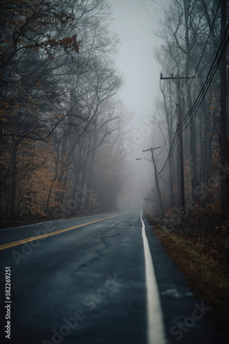 Wallpaper Mural Rural Road with Moody Fog Torontodigital.ca