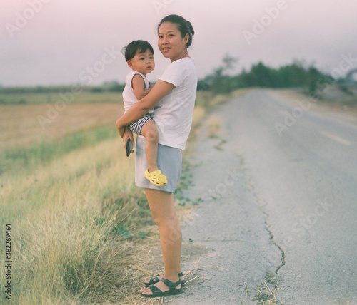 Asian mom and son photo