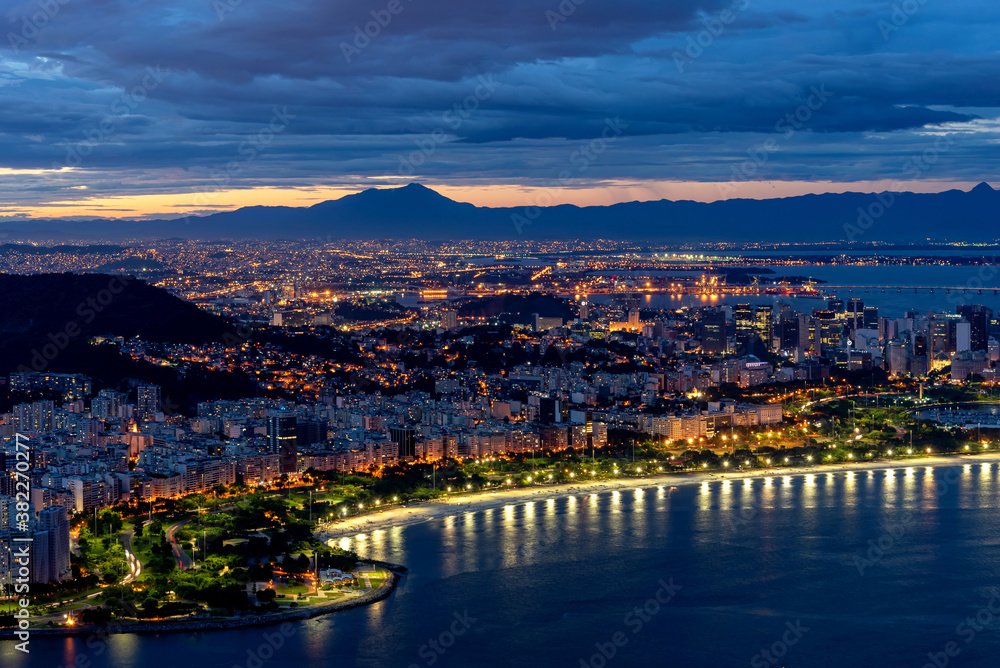 Skyline of Rio de Janeiro at night