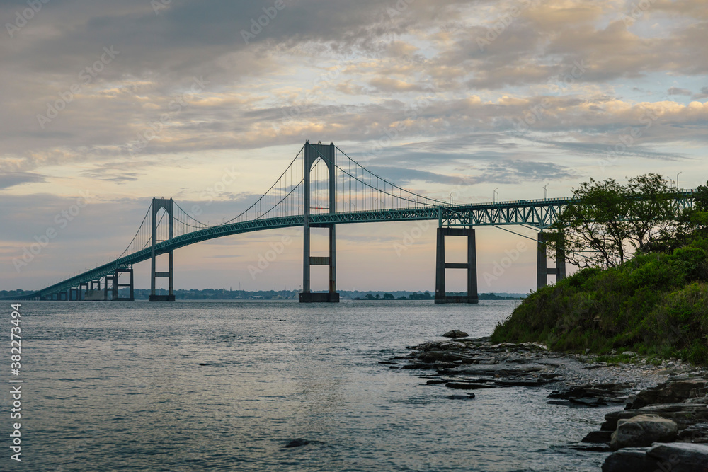 Sunset Image of Newport Bridge in Newport, Rhode Island Sunset Image of Newport Bridge in Newport, Rhode Island