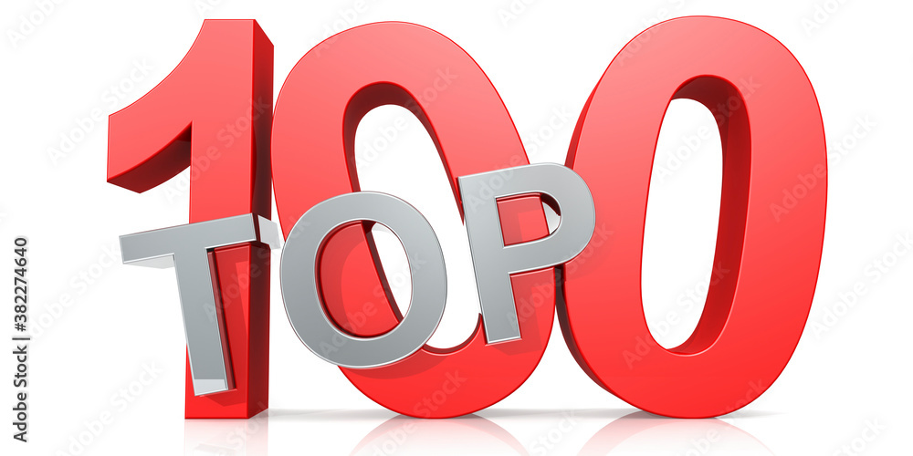 Top 100 word isolated on white background Top 100 word isolated on white background