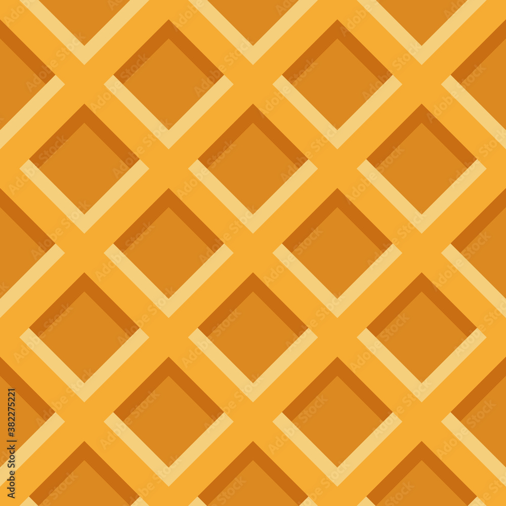 Wafer seamless background. Waffles pattern. Texture of sweet and delicious food. Vector waffle Background. Ice cream waffle cup. Vector illustration. Food pattern. Seamless backdrop. Square pattern. Wafer seamless background. Waffles pattern. Texture of sweet and delicious food. Vector waffle Background. Ice cream waffle cup. Vector illustration. Food pattern. Seamless backdrop. Square pattern.