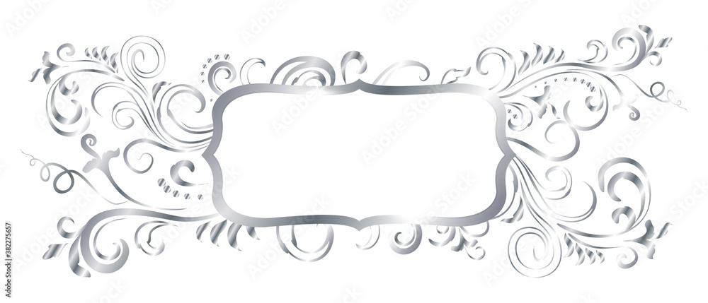 Silver shiny glowing ornate frame isolated over white Silver shiny glowing ornate frame isolated over white