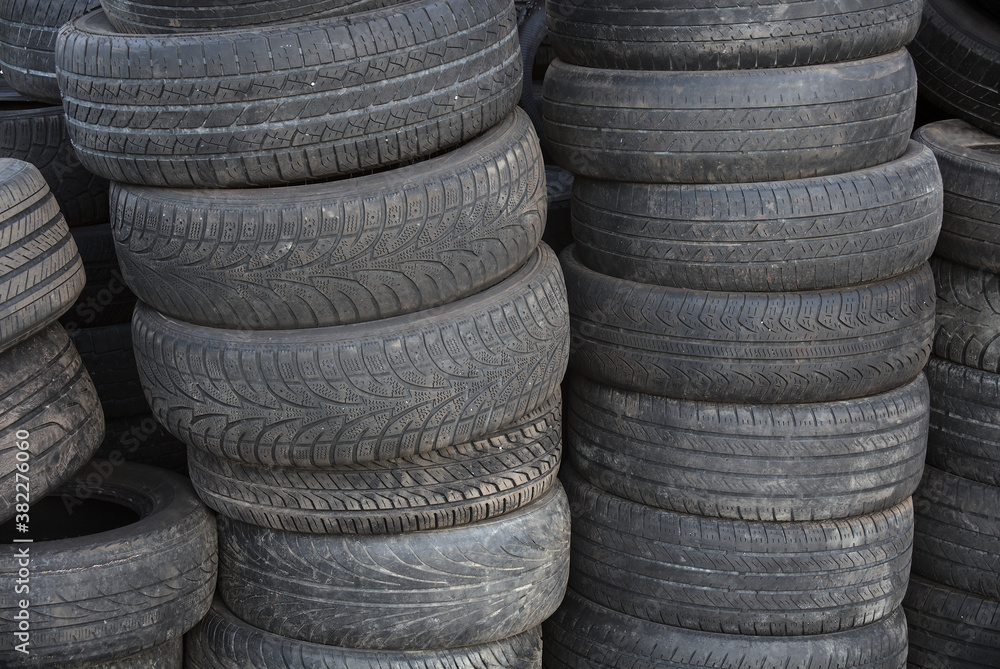 stack of old tires for rubber recycling stack of old tires for rubber recycling