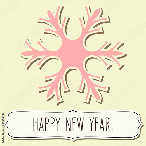 Snowflake frame and New Year greetings