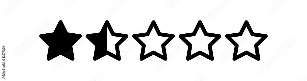 Obraz premium One And A Half Stars Rating Vector illustration for any purposes.