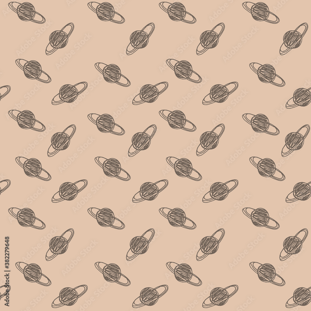 Saturn planet pattern on a light background in minimalism Saturn planet pattern on a light background in minimalism