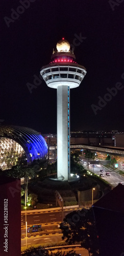 Air Traffic Control Tower at Night photo