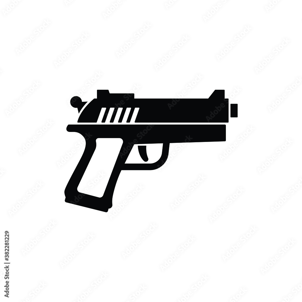 Gun icon vector isolated on white, logo sign and symbol. Gun icon vector isolated on white, logo sign and symbol.