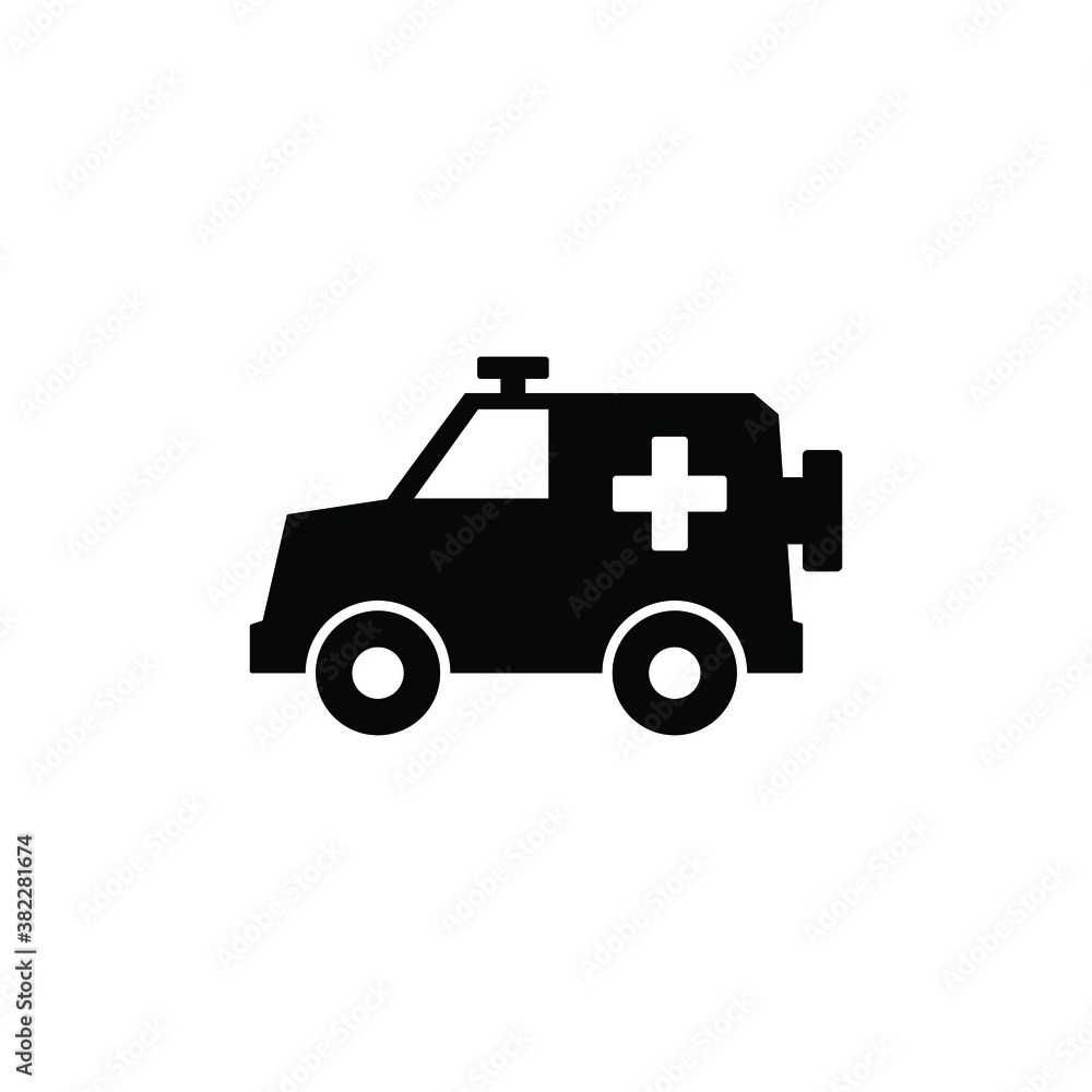 Medical vehicle icon vector isolated on white, logo sign and symbol. Medical vehicle icon vector isolated on white, logo sign and symbol.