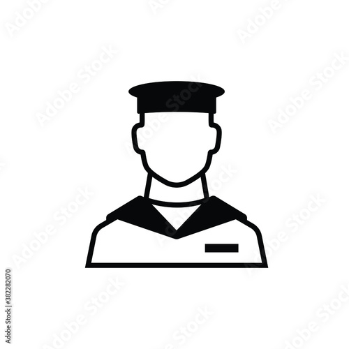 Male sailor icon vector isolated on white, logo sign and symbol.