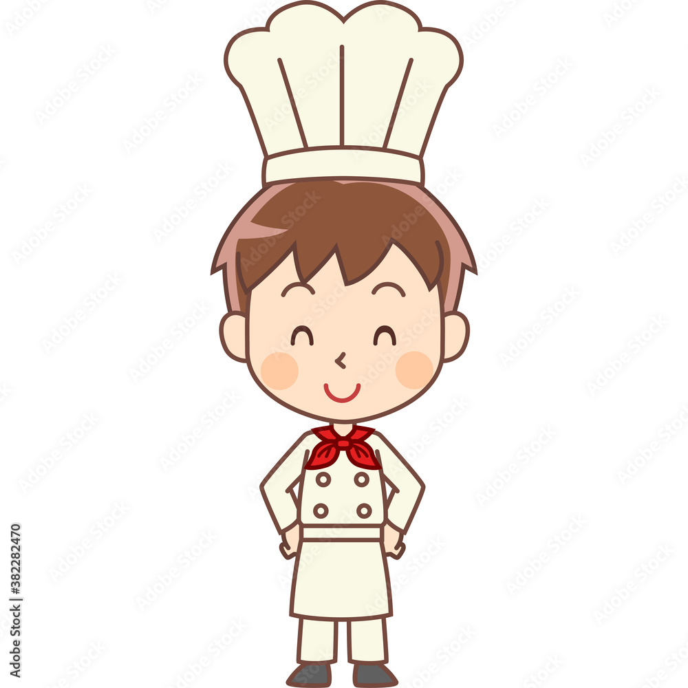 コックの格好をした男の子 コックの格好をした男の子