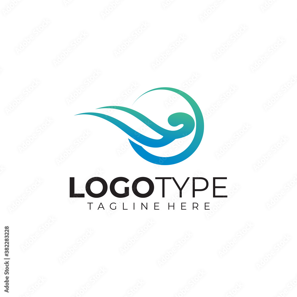 wave logo icon vector isolated