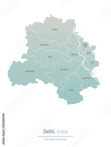 Delhi Map. a major city in the India.