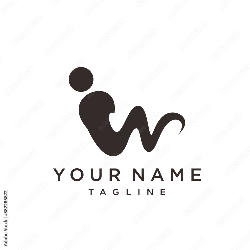 Abstract letter W logo template. Material design style 3d. Abstract letter W logo template. Material design style 3d.