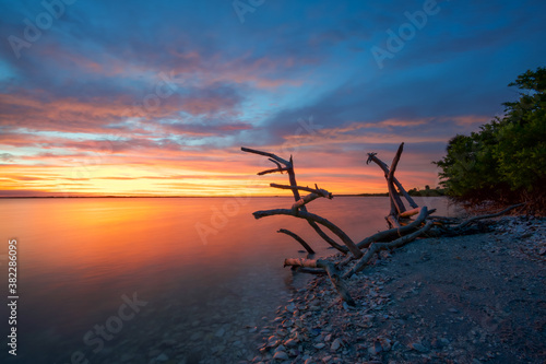 Sunset afterglow New Smyrna Beach at Cape Canaveral National Park
