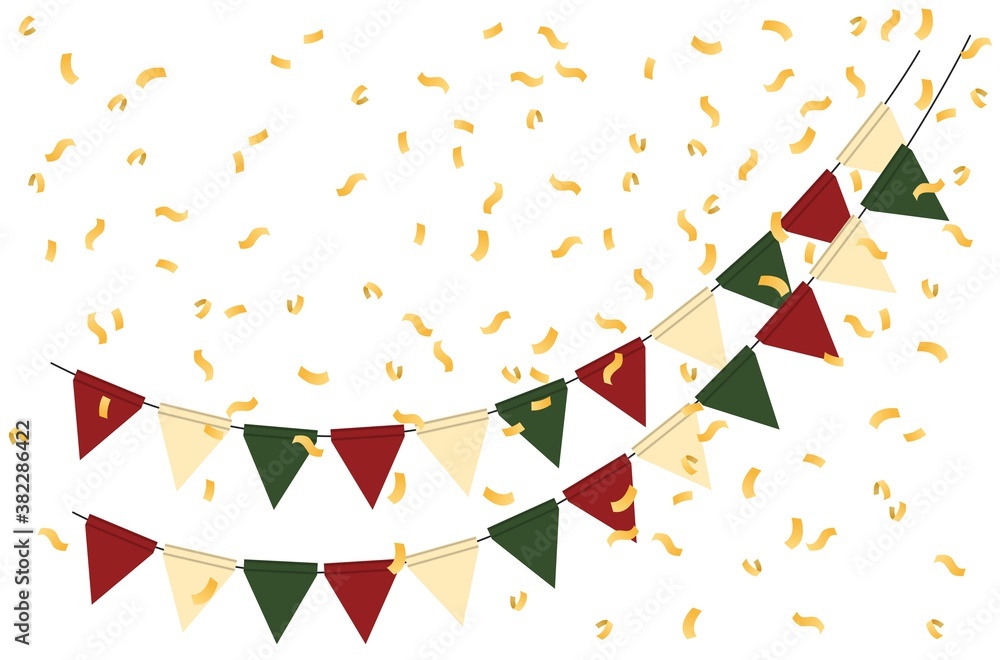 Obraz premium bunting flags with confetti