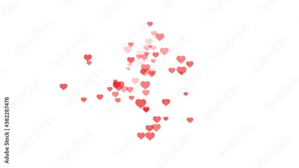 Hearts flying and flying in the air Hearts flying and flying in the air
