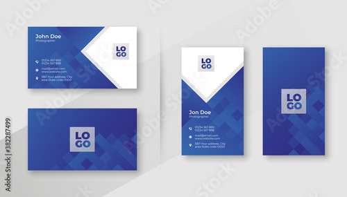 Modern Business Card Design Template. Modern Shapes and Unique Design. Vector Illustration