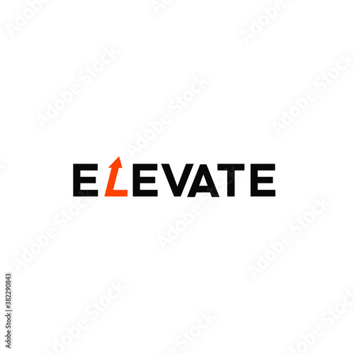 elevate text logo icon vector illustration design isolated white background