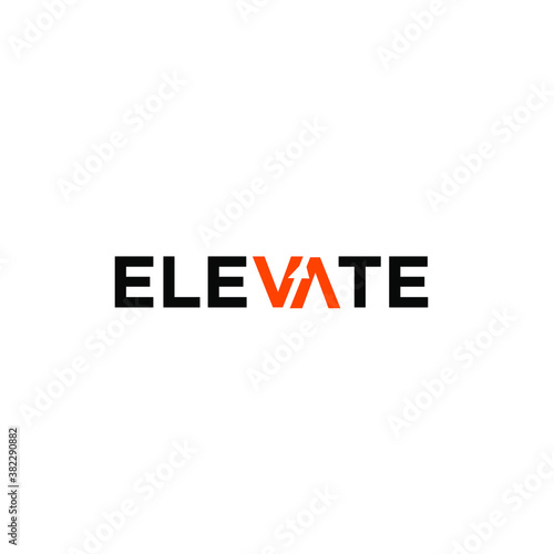 elevate text logo icon vector illustration design isolated white background