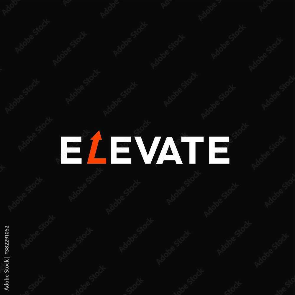 elevate text logo icon vector illustration design isolated black background