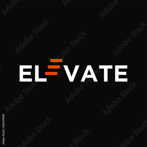 elevate text logo icon vector illustration design isolated black background