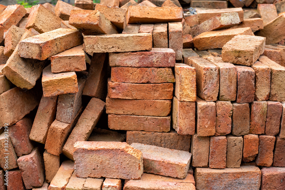 Red bricks stacked together. texture Red bricks stacked together. texture